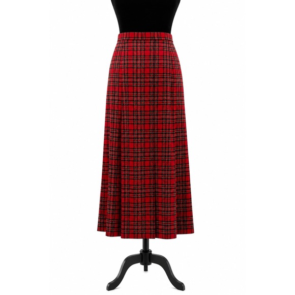Pendleton Dresses & Skirts - Pendleton Womens Skirt Size 16 Red Tartan Plaid 100% Virgin Wool Pleated USA